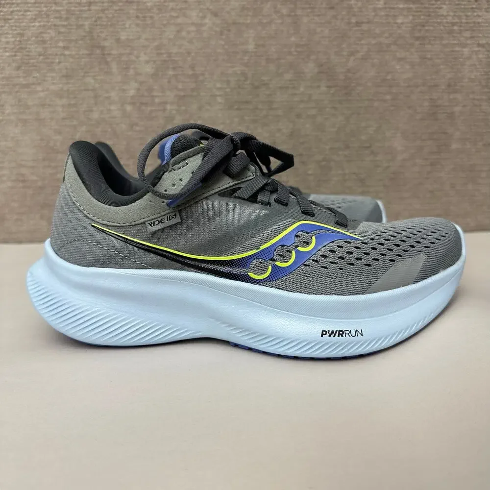 Saucony Ride 16 Women's Running Shoes Fossil Pool Blue Grey Sneakers Size 5 Wide